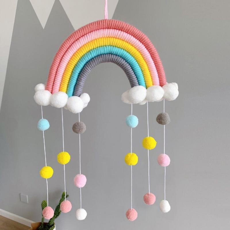 

Nordic Nursery Baby Girl Room Decor Kids Bedroom Decor Rainbow Hanging Girl Boy Room Handmade Rainbow Hanging Decoration