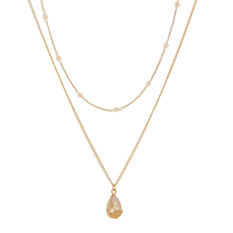 

Krasivaya Newest Gold Color Double Layer Necklace For Girls