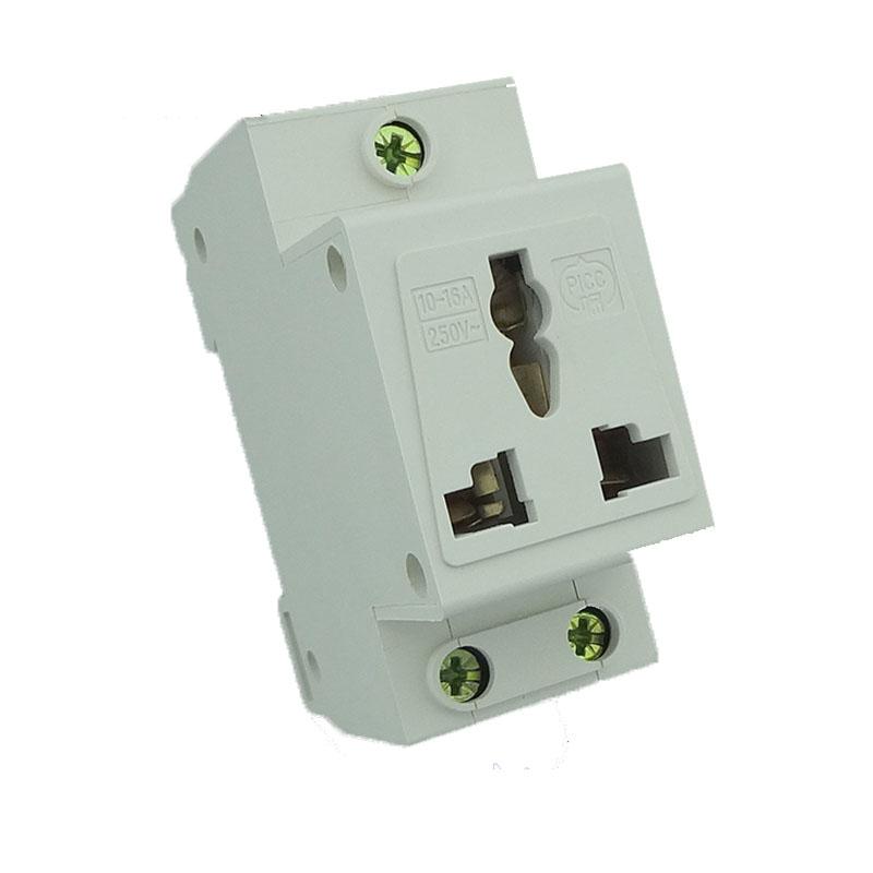 

New Din rail Modular Socket for Switchgear 3 Pins Extention Distribution Box Power Socket 10-16A 250V
