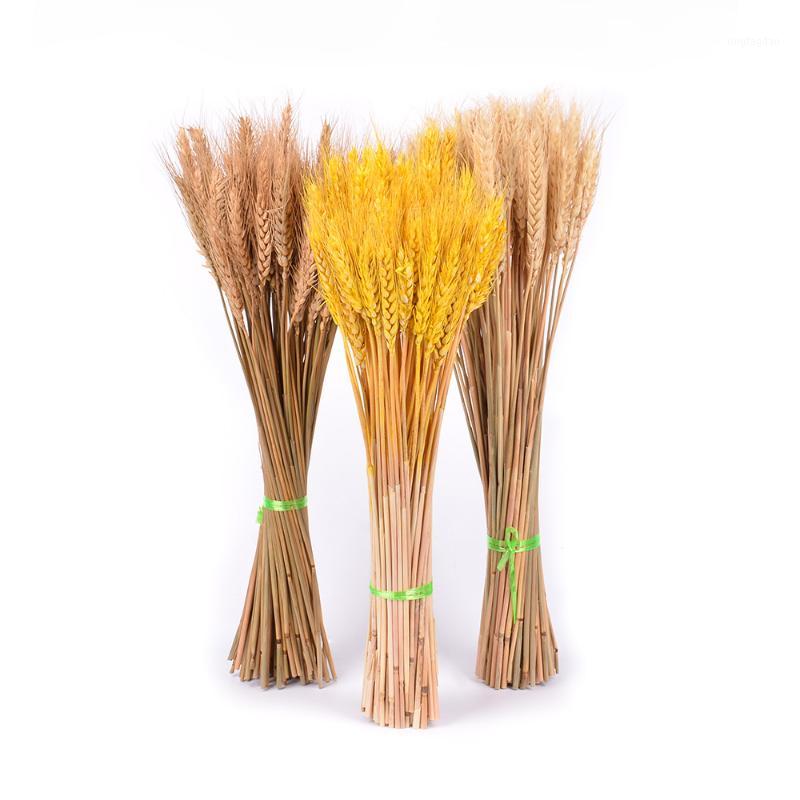 

100pcs Artificial Wheat Ears Natural Dried Flowers Grain Bouquet for Wedding Decoration DIY Crafts Scrapbook Home Wheat Bouquets1, Natural color