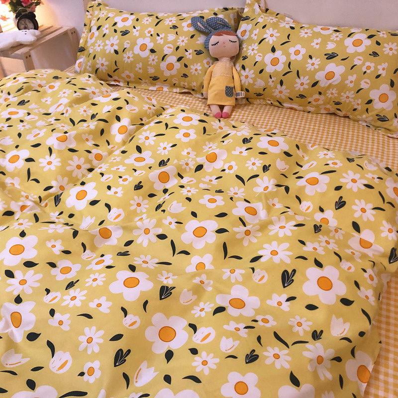 

Flowers Blooming Pattern Bedding Set Bed Linen Duvet Cover Set Queen Quilt Kids Girls Boys Room Pillowcase Soft Comfortable, S0054