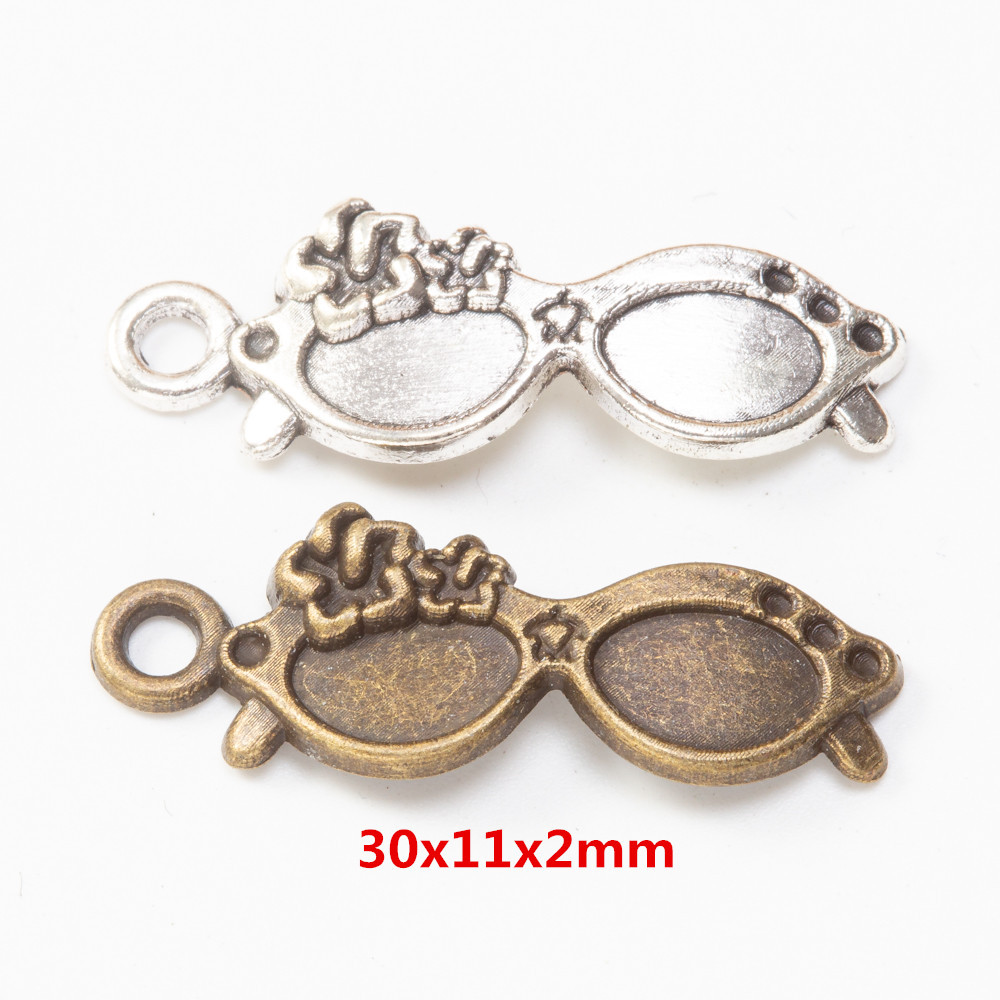 

100pcs Sunglasses charms 30X11MM antique silver vintage bronze pendant alloy fashion metal jewelry accessories brass copper diy jewellery making