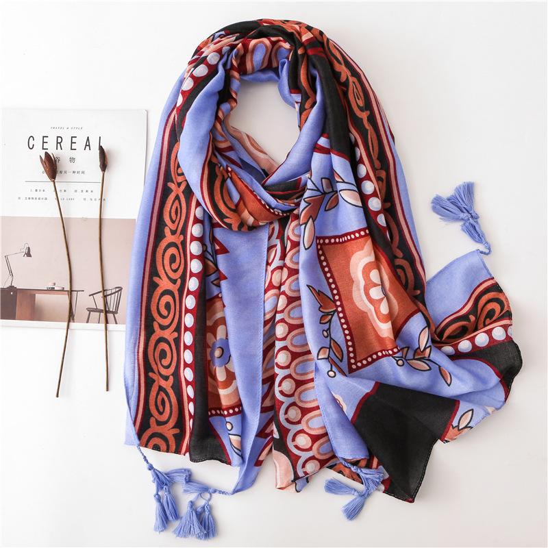 

Luxury brands Elephant print silk scarves Fashion sunscreen quality colour shawl spring and autumn women Cotton and linen scarf