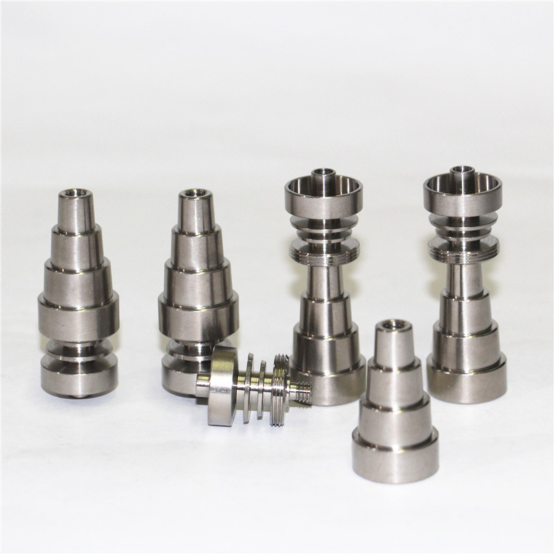 

hand tools Universal 6 In 1 Titanium nails 10/14/18mm Female And Male Domeless Nail Carb Cap For Glass Pipe silicone nectar collector