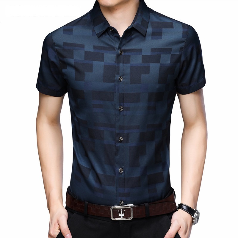 

2021 New Business Shirt Men of the Make Short-sleeve Clothing Will See Casual Fine Plaid Fit Not Formal Iron Cotton Men' Shirts P4e8, Fuchsia