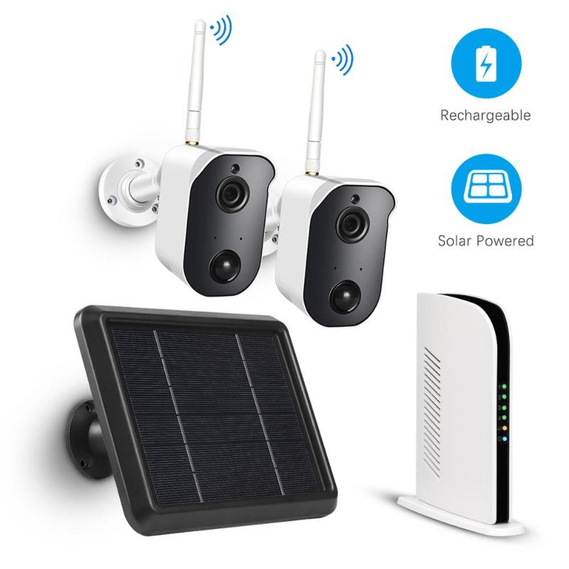 

TMEZON 1080P Wireless WiFi Security Camera System Battery Solar Panel Powered 4CH 128G