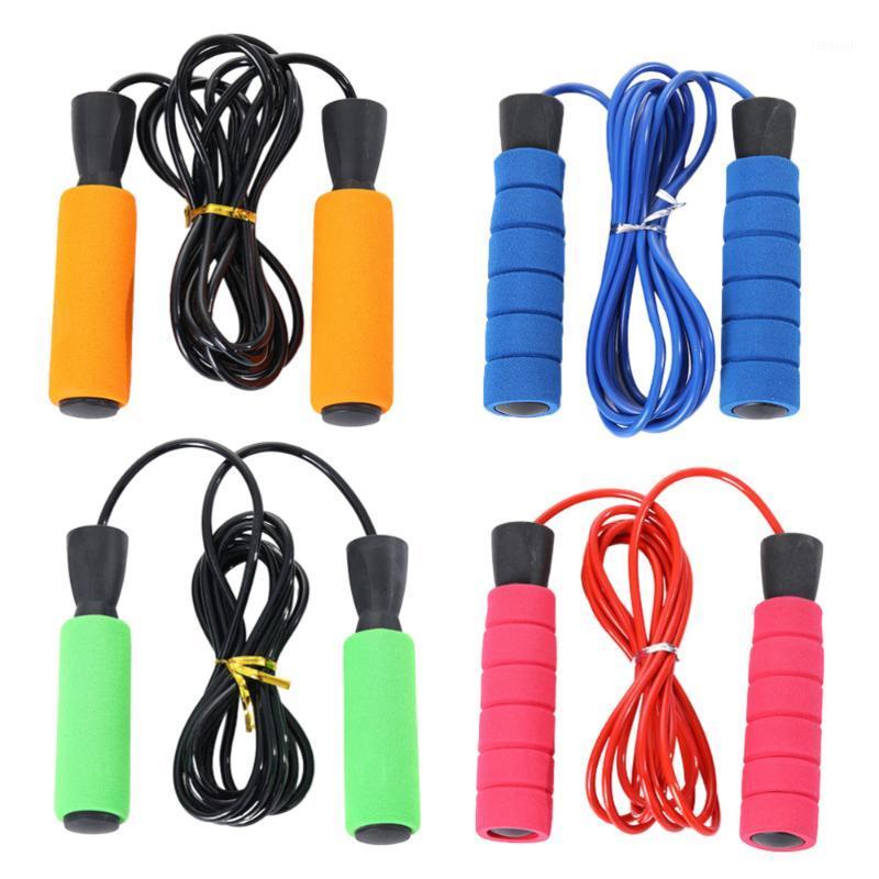 

4pcs Sponge Handle Jump Rope Portable Jumping Exercise Sport Equipment Durable Skipping Rope for Home School (Orange + Green + B1