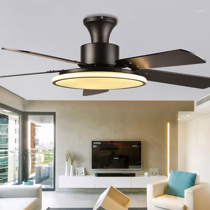 

Nordic Creative Ceiling Fans 5 Blade Ceiling Fan Lamps For Living Room Home LED Light with Remote Control Frequency Conversion1