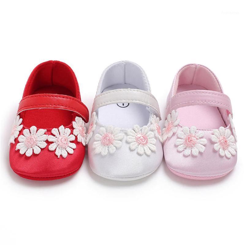 

Baby Girl Shoes Princess Newborn Toddler Soft Rubber Sole Anti-slip Embroidered Flower Infant Walking Baby Crib Shoes Pink White1