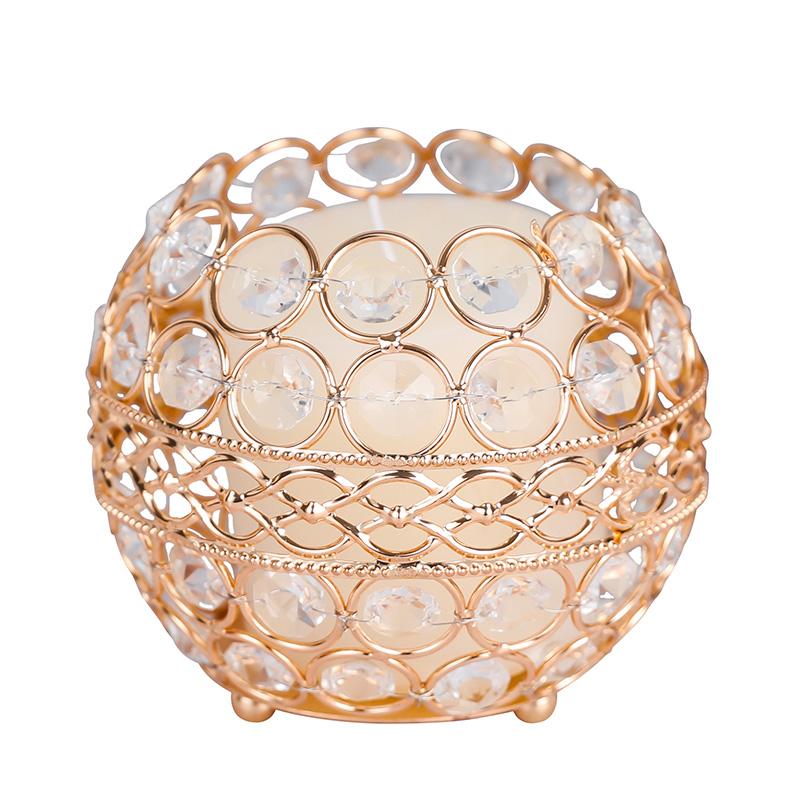 

Europe Crystal Tealight Candle Holders Wedding Table Centerpieces Dining Room Christmas Home Decorative Candle Lantern CST033