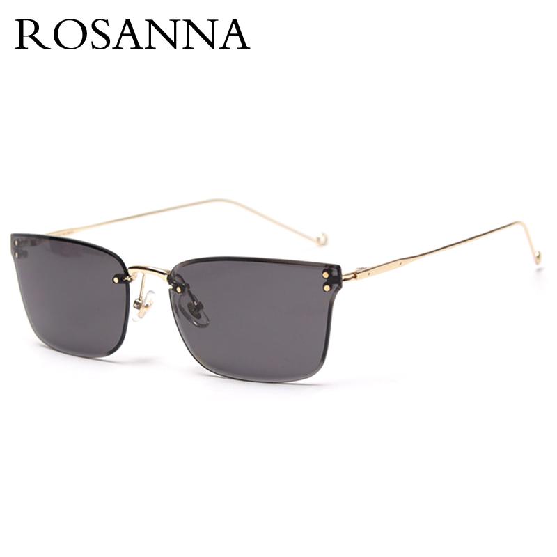 

Sunglasses ROSANNA Women Rectangle Frame Transparent Brand Design Retro Square Unisex Sun Glasses Brown Color UV400