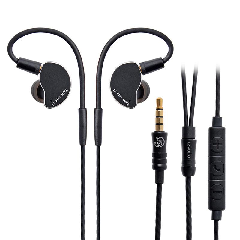 

2020 LZ Z04A In Ear Earphone Dynamic Drive HIFI IEM Metal Headset Earbud With Detachable Detach MMCX Cable MMCX Detachable LZ A6, Black
