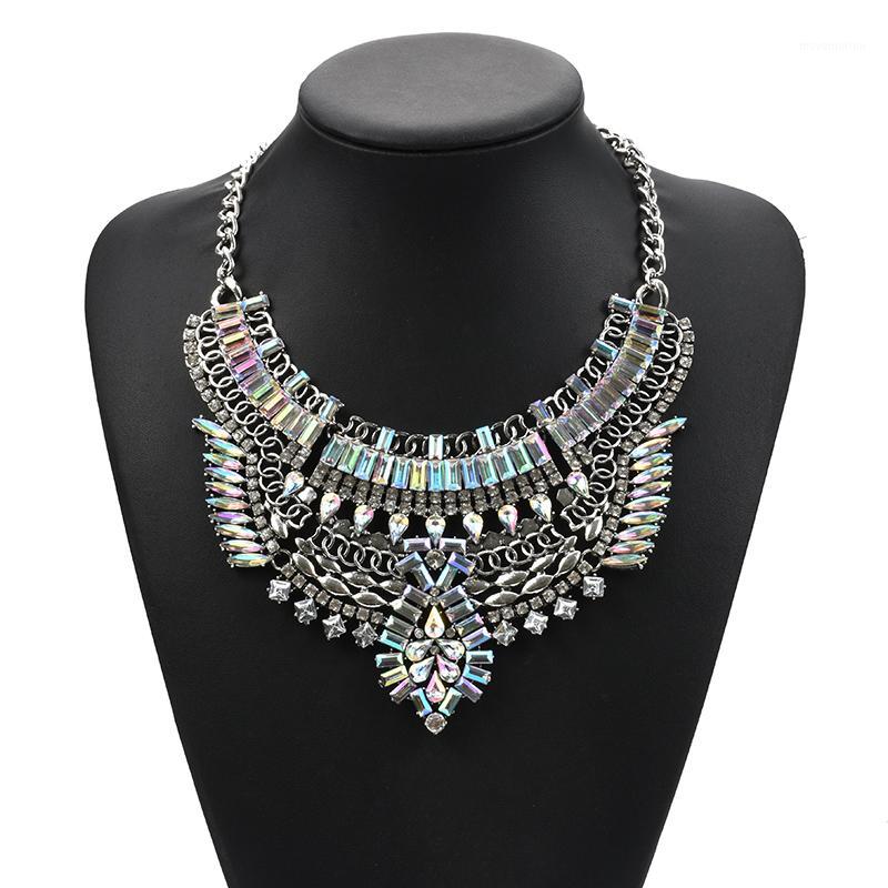 

PPG&PGG New Fashion Crystal Choker Women Dress Exaggerated Vintage Statement Necklaces & Pendants Collars1