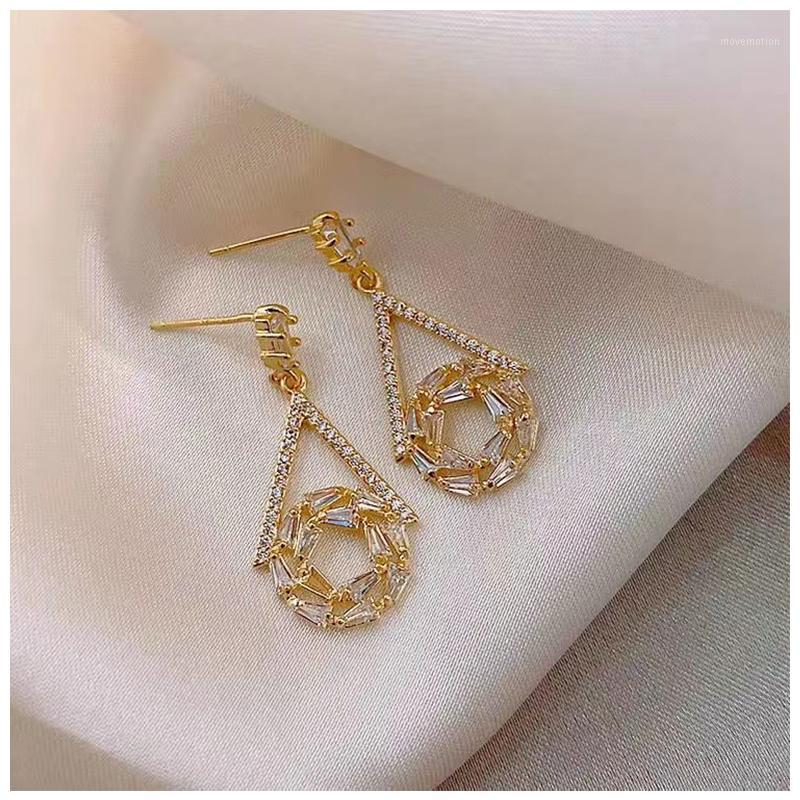 

sterling needle 2020 new wave earrings Korean temperament flash drill earrings female1