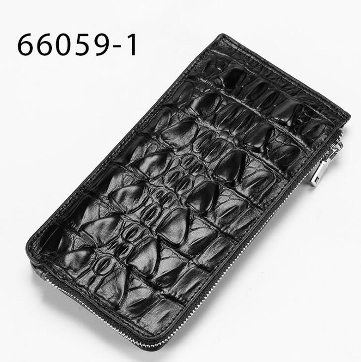 

Factory wholesale man bag fashion Alligator Leather Business Wallet multi function genuine pickup purse crocodile tattoo handbag, Black2 (boutique box)