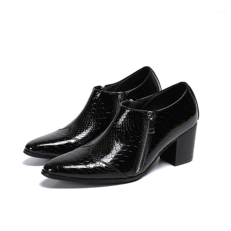 

Formal Shoes Men Leather Dress Shoes Male Business Derby Oxford Shoe Pointed Toe High Heels Black Wedding Mens Office Man1, As picture