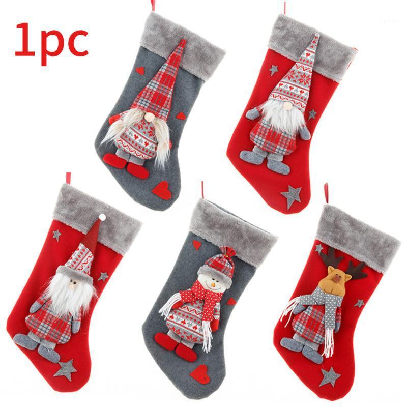 

DIY Home Fireplace Decor Large Capacity Gift Packaging Photography Props Print Christmas Stockings 3D Multifunction Candy Pouch1