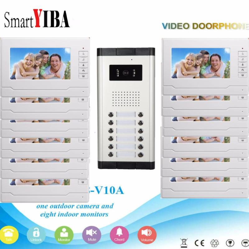 

SmartYIBA Smart Home Video Intercoms for the Apartment 3/12 Flats Doorbell IR Camera Night Vision Doorphone for Private Homes