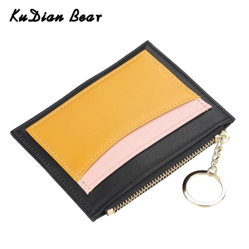 

Women Holder PU Leather Ladies Mini Wallet Slim Korean Style Coin Pocket Porta Tarjetas BIY062 PM49, Black