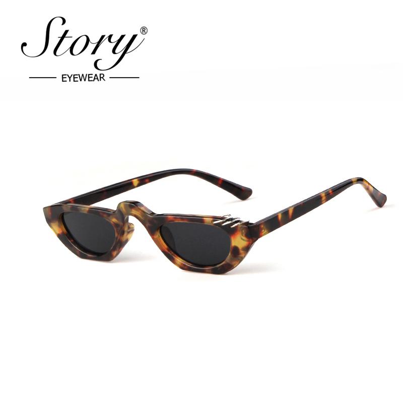 

STORY fashion cat eye sunglasses women men 2020 brand designer vintage retro irregular leopard rave festival sun glasses S77052N