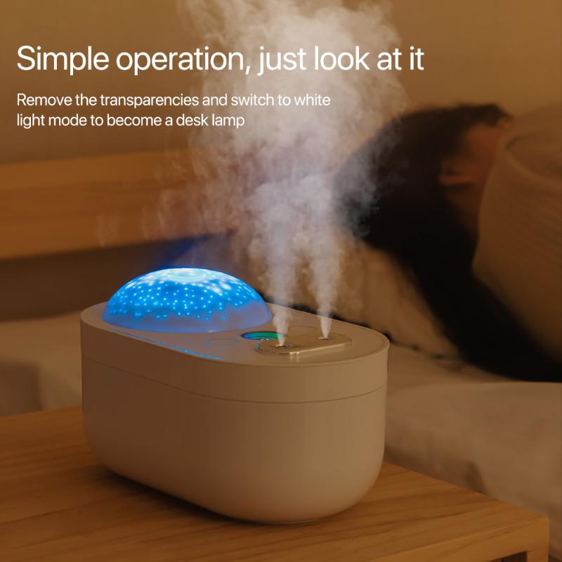 

Hot Crystal Projector Light with Humidifier Function Large Capacity USB Creative Home Colorful Projection Romatic Holiday Lamp