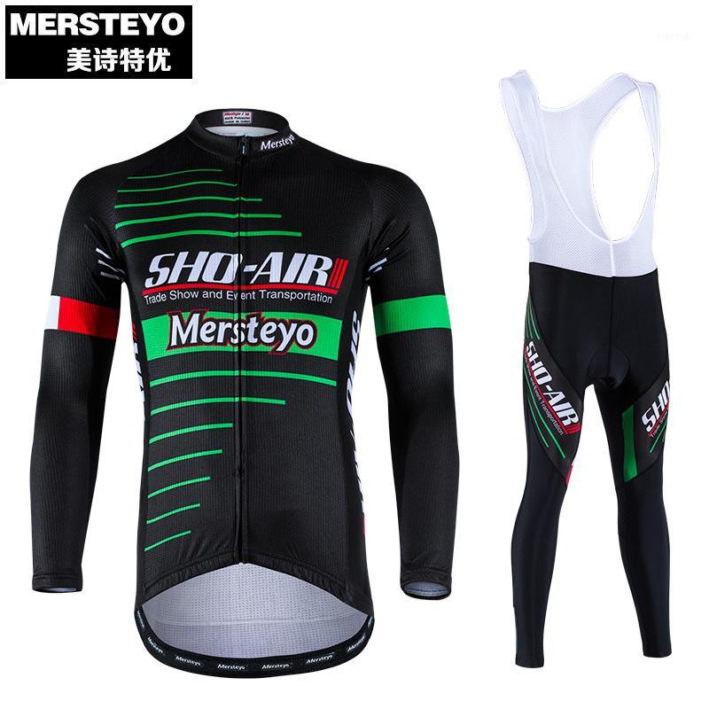 

Mersteryo Long sleeve cycling jersey set quick dry bicycle clothing breathable spring/summer bike clothes light riding wear1, Black