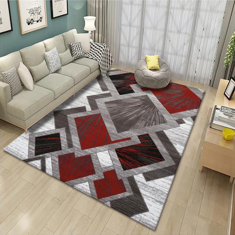 

Modern Simple Nordic Carpet Living Room Coffee Table Household Carpet Sofa Floor Mats Creative Pattern Contrast Color, 15