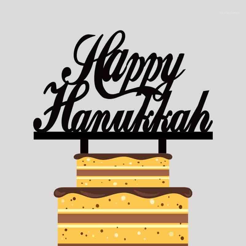 

Personalized Party Cake Topper Happy Hanukkah Cake Topper For Hanukkah Party Decoration YC0591