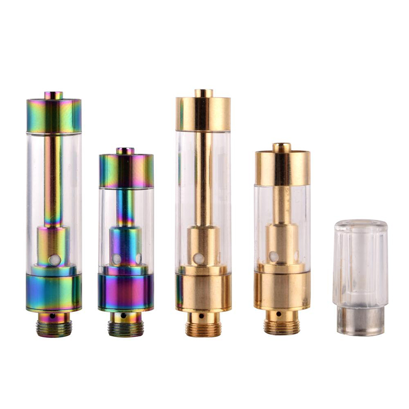 

Plastic Round Tip Vape Cartridges 0.5ml 1.0ml M6T Oil Cartridge Rainbow Gold Tank 510 Thread Empty Vape Cart
