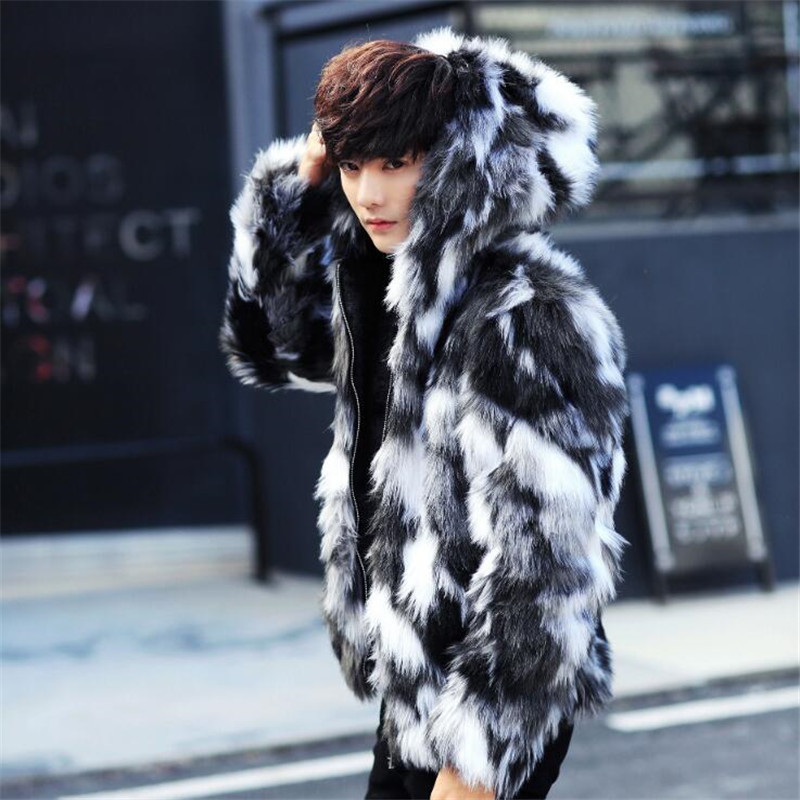 

2020 new male winter coats with hood furparka oversized warm men fur coat of fake m-4xl, Picture color