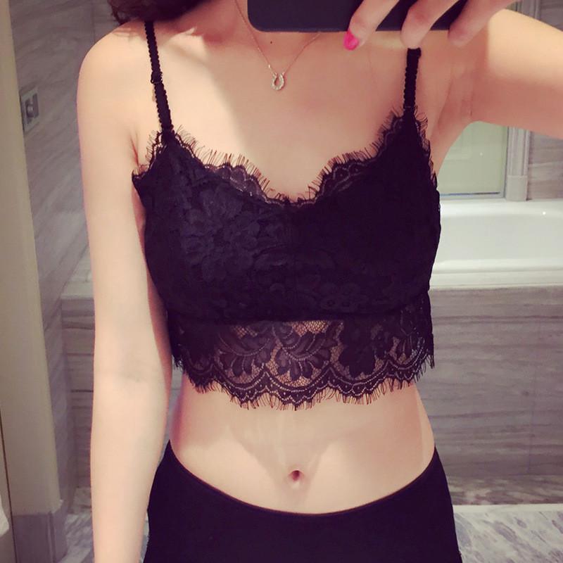 

2 Colors Sexy Women's Sleeveless Lace Tube Tops Fashion Crochet Chest Wrap Bandeau Underwear Drop Shipping, White