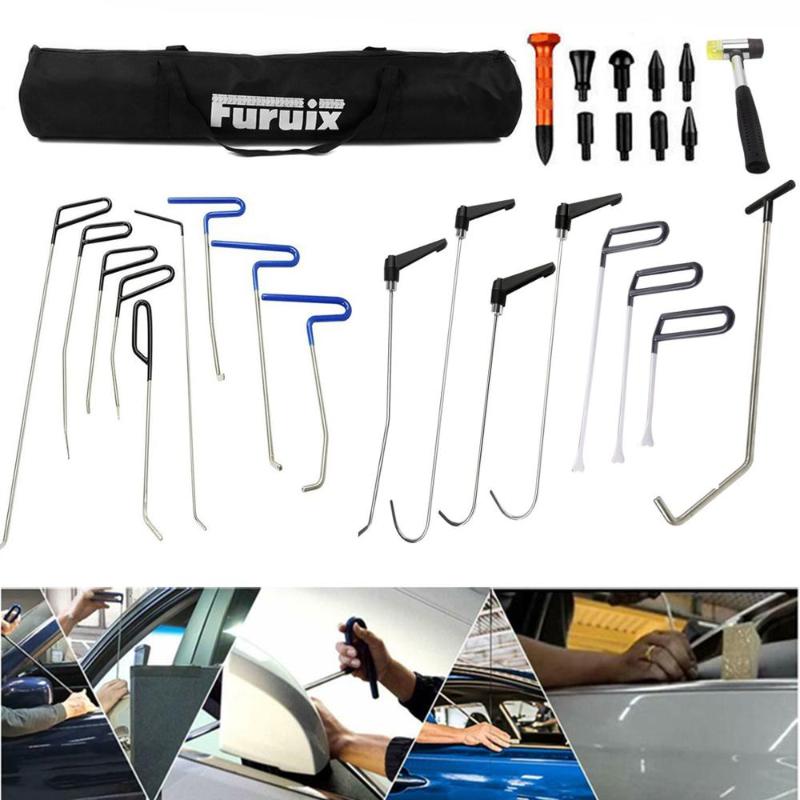 

Furuix Car Body Paintless Dent Repair Removal Tool Auto Dent Puller & Push Rods Kit