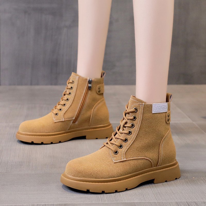 

Top Faux Women Suede Ankle Round Foot Finger Rents to Vintage Mujer Autumn Shoes Short Casual Boots, Unkkhakiunk