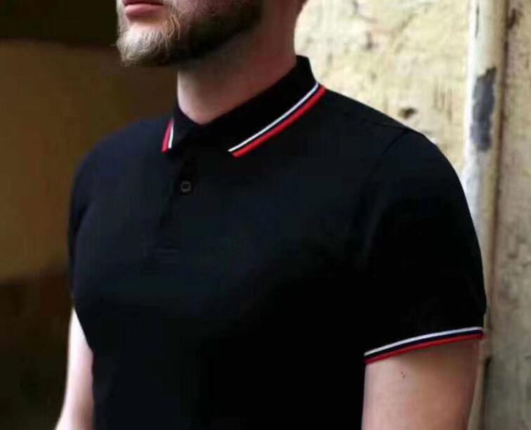 

Spring Summer Men England London Fred Polo Shirts Leaf Embroidery Solid Polos Twin Tipped Short Sleeve Perry T-shirt Tees Black Green Gray, 66666