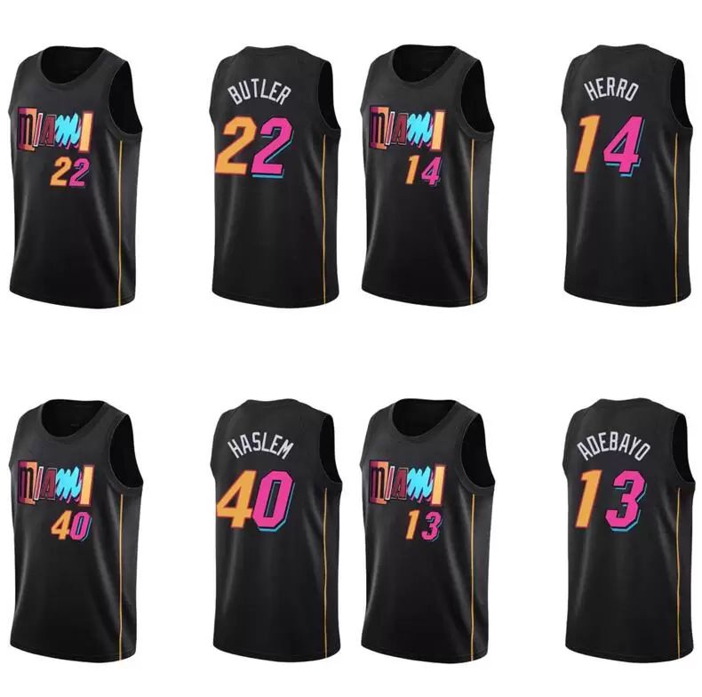 

Basketball jersey Wade 3 Tyler Herro 14 Jimmy Butler 22 Adebayo 13 Haslem 40 Robinson 55 MiamiCity jerseys Men Youth S-XXL in stock, Black