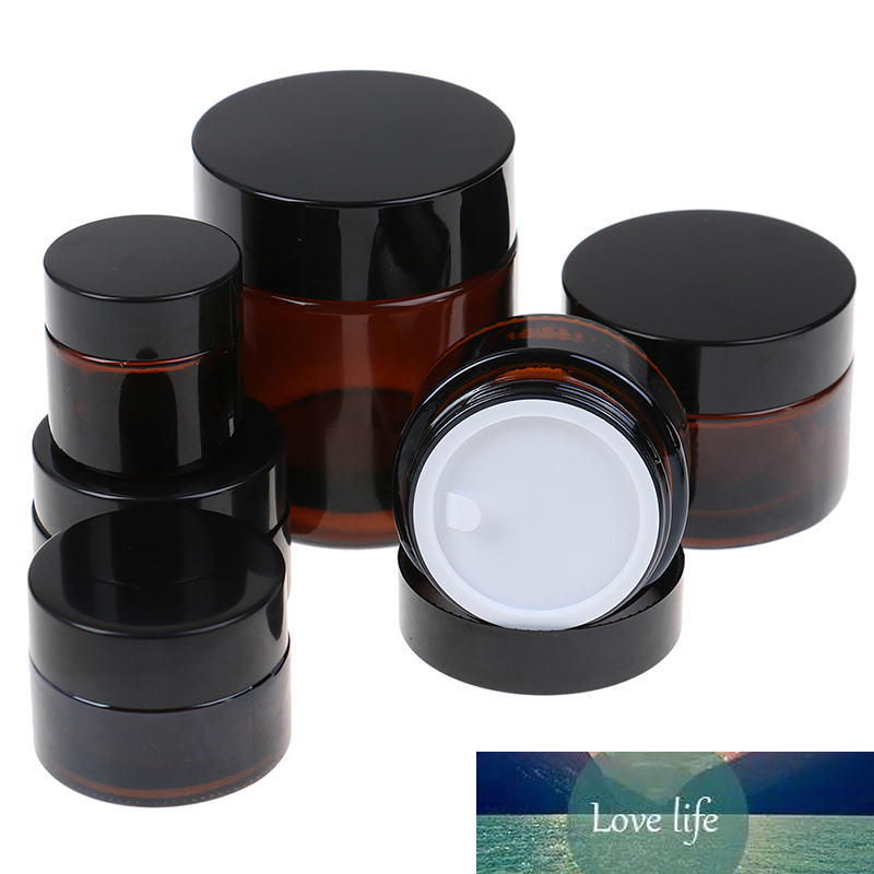 

Hot Sale 10g/15g/20g/30g Glass Amber Brown Cosmetic Face Cream Bottles Lip Balm Sample Container Jar Pot Makeup Store Vials