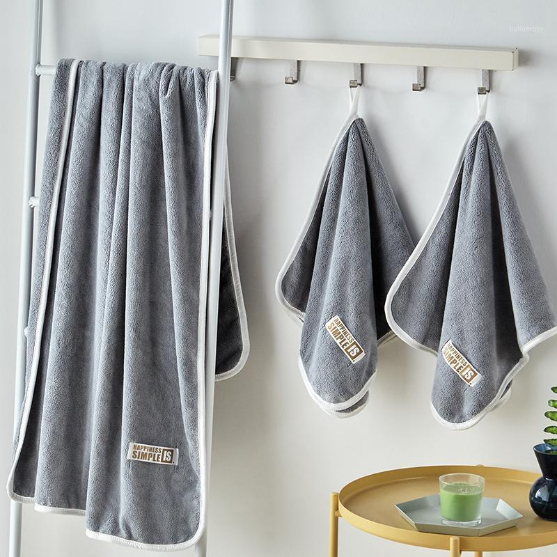 

Large Size Coral Velvet Bath Towel Simple Solid Color Home Hotel Face Bath Towel Soft Super Absorbent Bathroom Shower1, Color 3