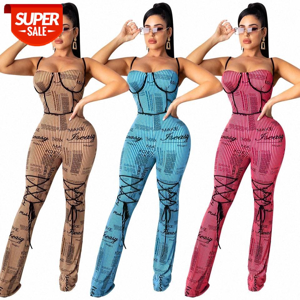 

Casual Letter Print Spaghetti Strap Bandage Jumpsuit Women Sexy Backless Outfit Night Party Club Skinny Rompers Street Overalls #yY8D, Black;white