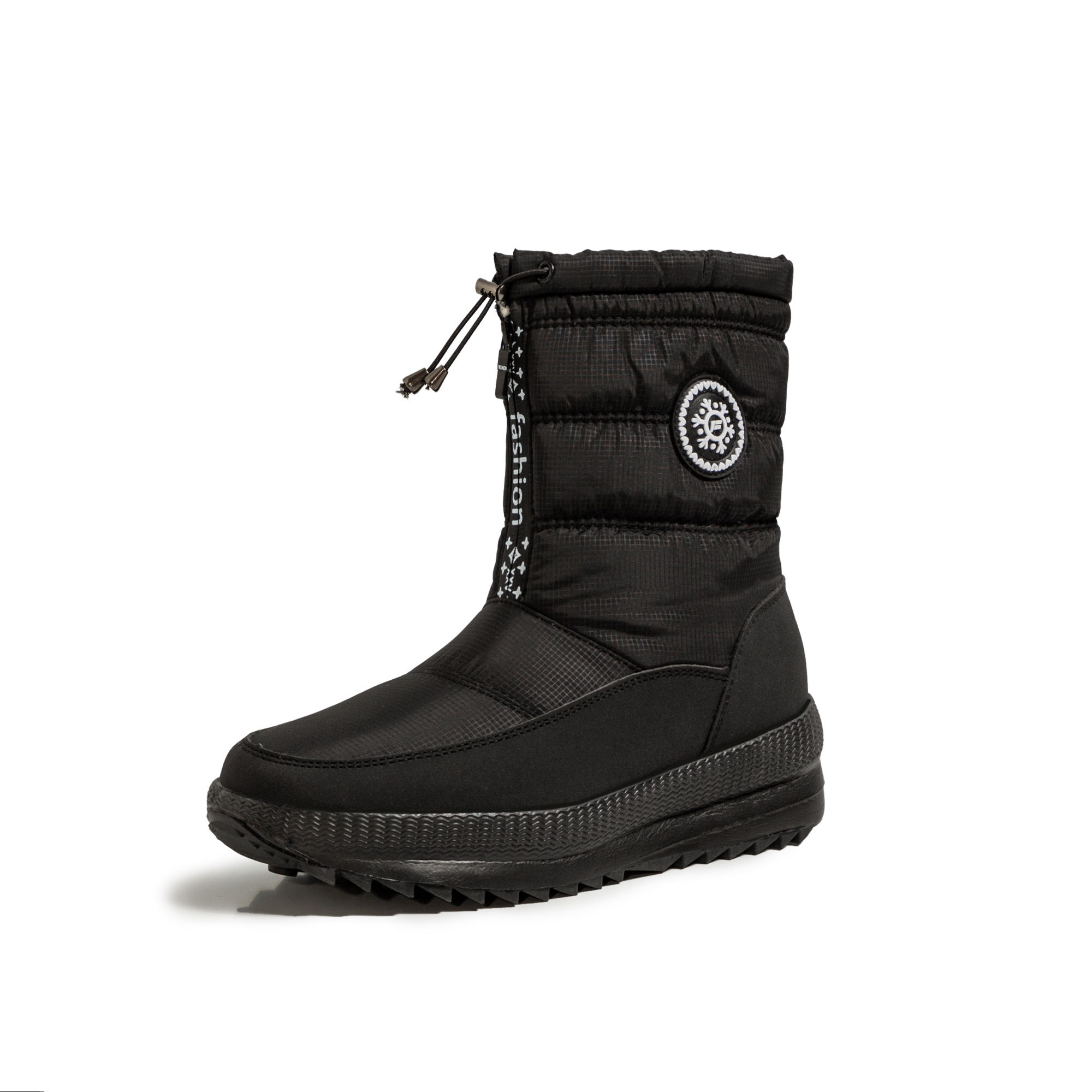 

Russian ankle dwaterproof water down cloth warm winter women's boots platform imitation hair-lined lamb IZN0, Black