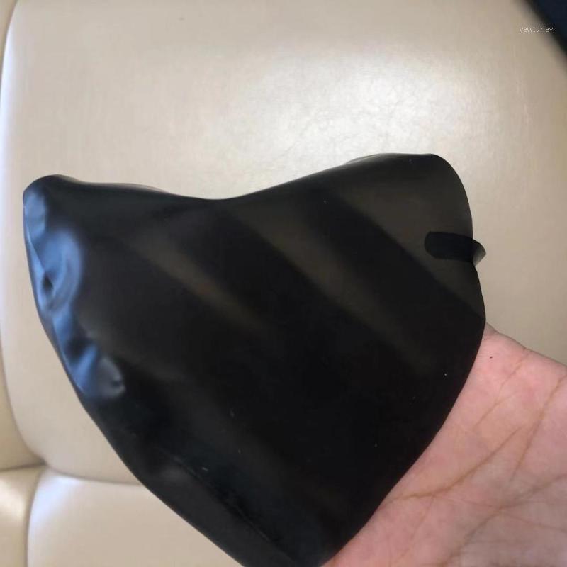 

Transparent black Latex hood rubber face Mask Halloween hood fetish mask Rubber masque for party1