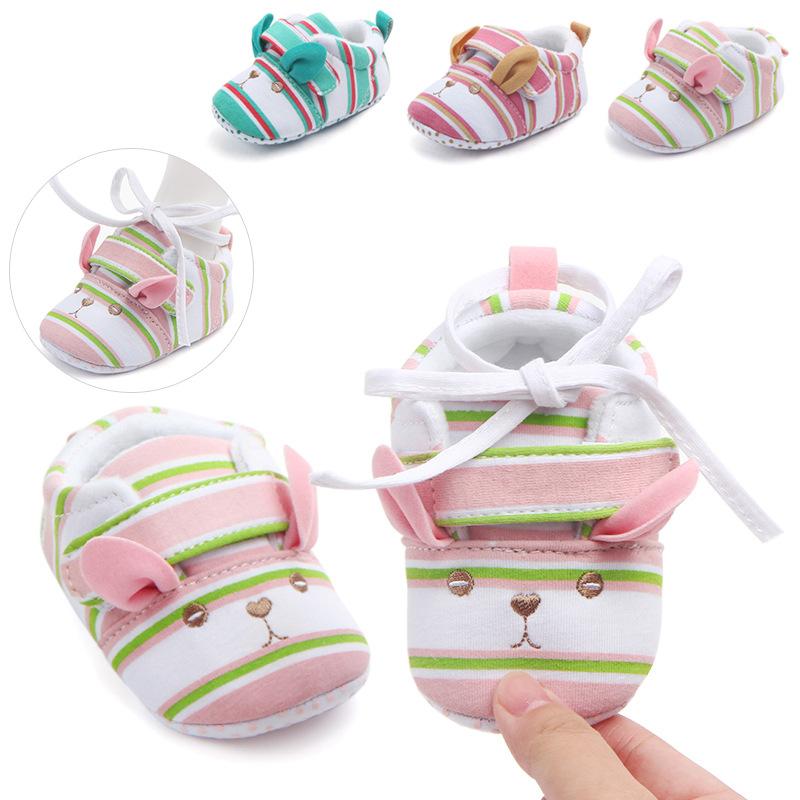 

2020 new factory direct wholesale winter style warm baby baby shoes cartoon striped non-slip soft bottom toddler shoes, Pink 120 11cm