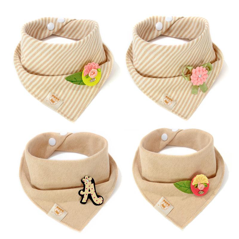 

Baby triangle towel saliva towel baby cotton double-layer dark buckle children bibs 1pc 2pcs
