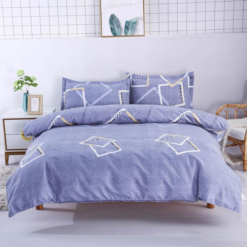 

Manufacturer China 4 Pieces Set High Quality Breathable Duvet Cover Set Flat Sheet Quilt Cover Pillowcases, Blue