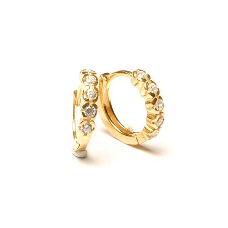 

BOAKO Hot Sale S925 Sterling Silver Earrings Fashion Women Girl Simple Round Circle Zircon Hipster Earrings Jewelry