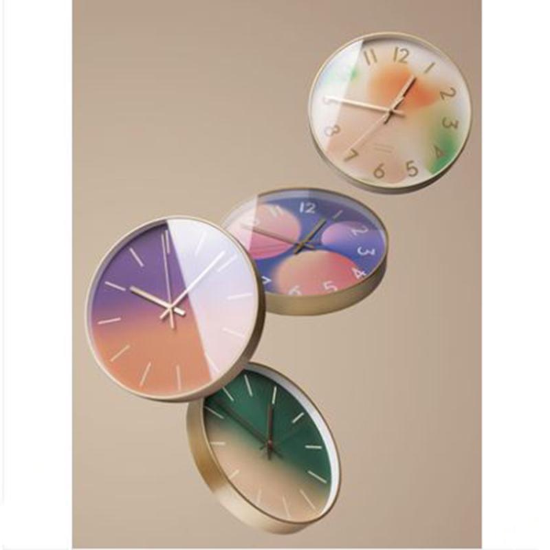 

Luxury Quartz Wall Clock Abstract Simple Living Room Metal Wall Clocks Bedroom Black Glass Zegary Art Decorative Clock C5T029