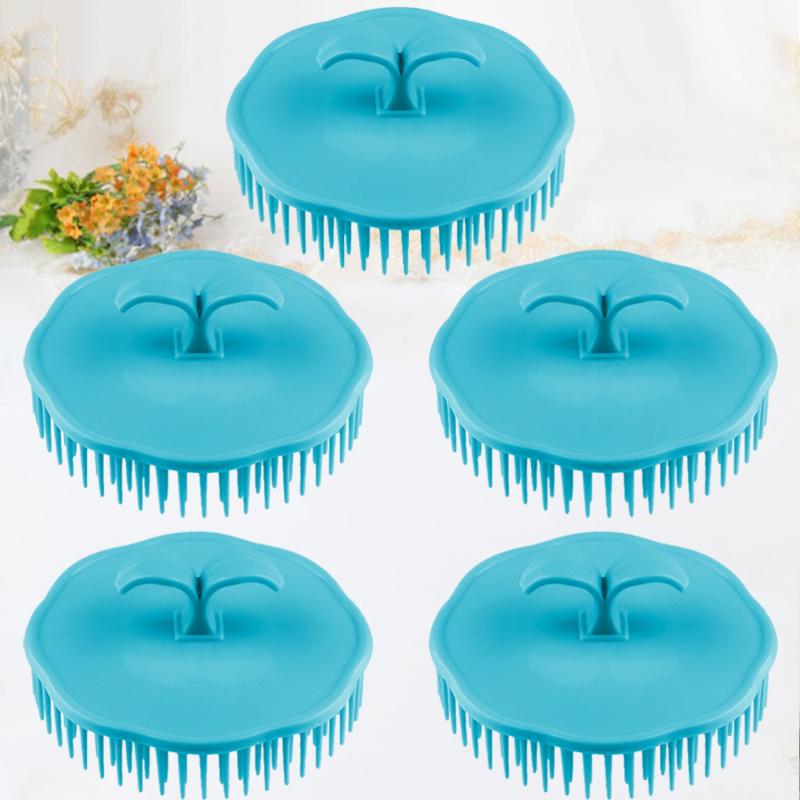 

5PCS Round Hair Cleaning Brush Plastic Hair Shampoo Brush for Salon Home Store Dorm