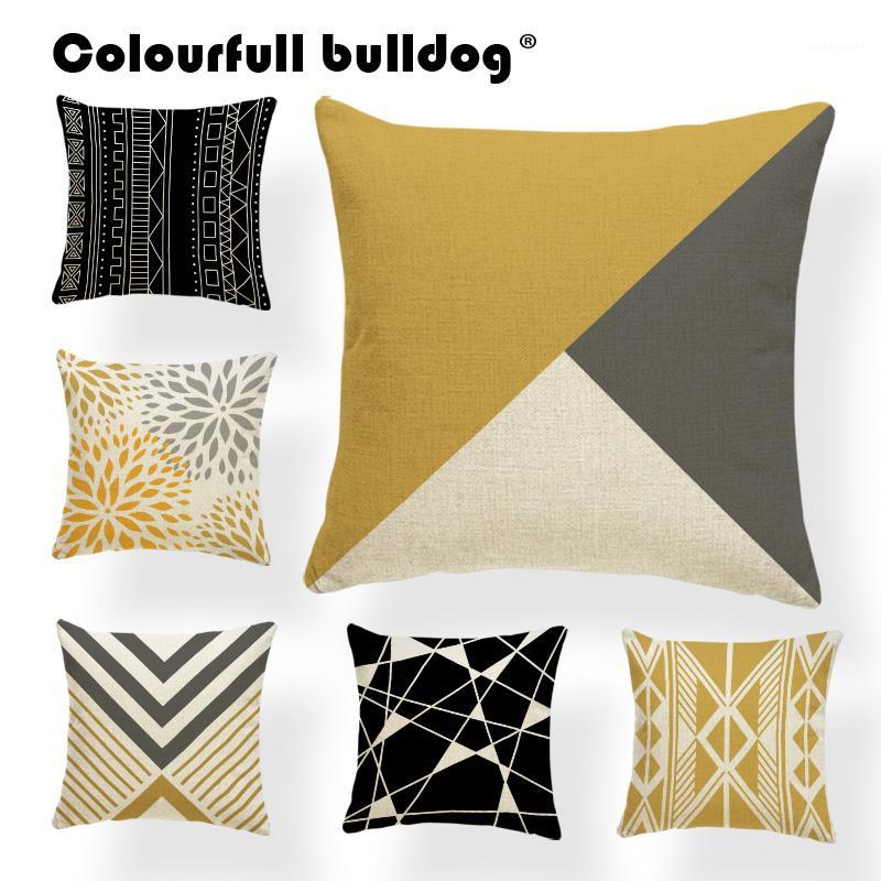 

Geometry Pillow Cushions Pillow Cushion Case Simple Style Wave Point Orange Yellow Triangle Throw 17x17 Gifts Fashion1