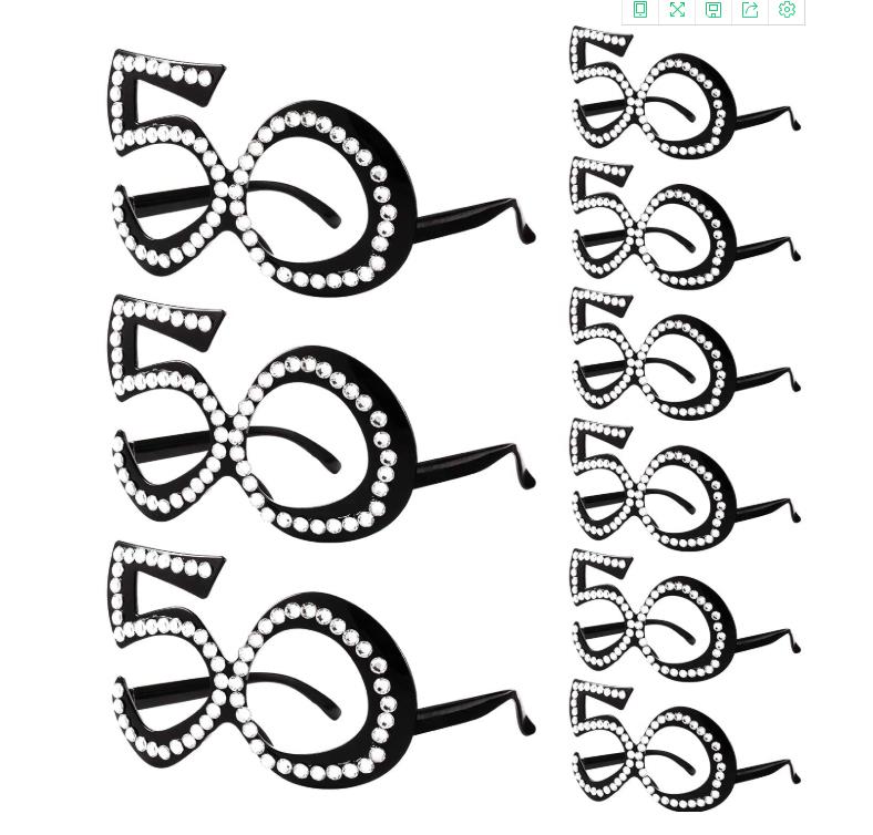 

Number Crystal Glasses Frame 16th 18th 20th 30th 40th 50th 60th 70th Birthday Glasses Novelty Eyewear Celebration Favors Party Decoration