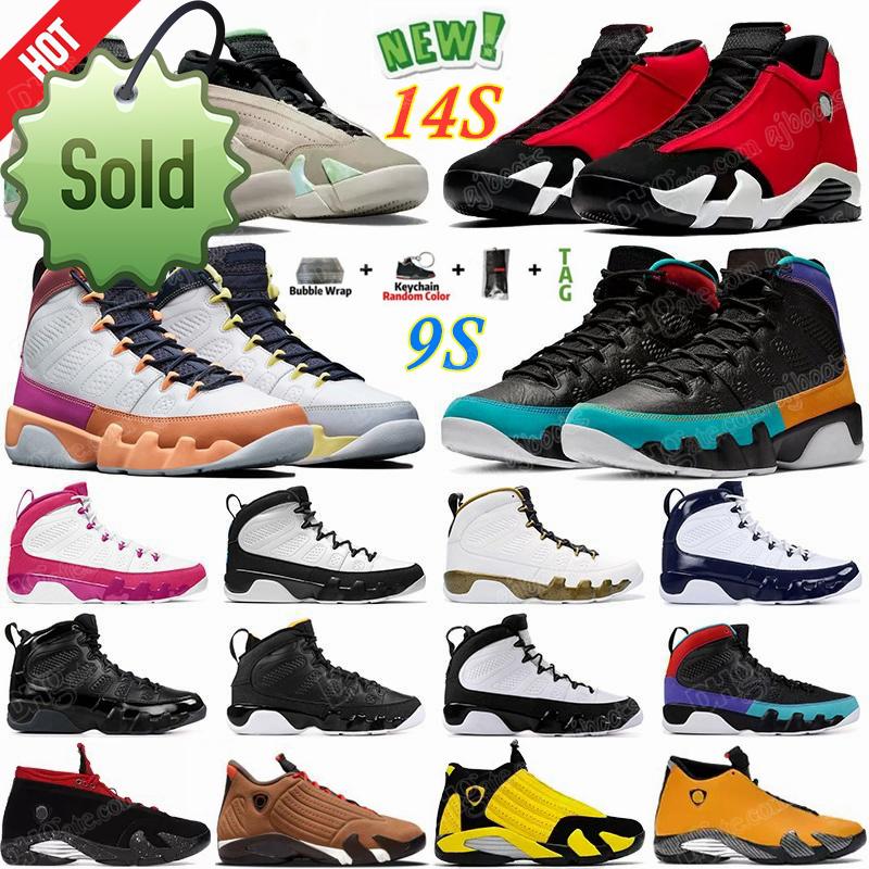 

2022 Men 9 9s Basketball Shoes Gym Red Black Change The World Unc Bred 14 14s Space Jam University Blue Gold Fortune Racer Dream It Do It J, Customize