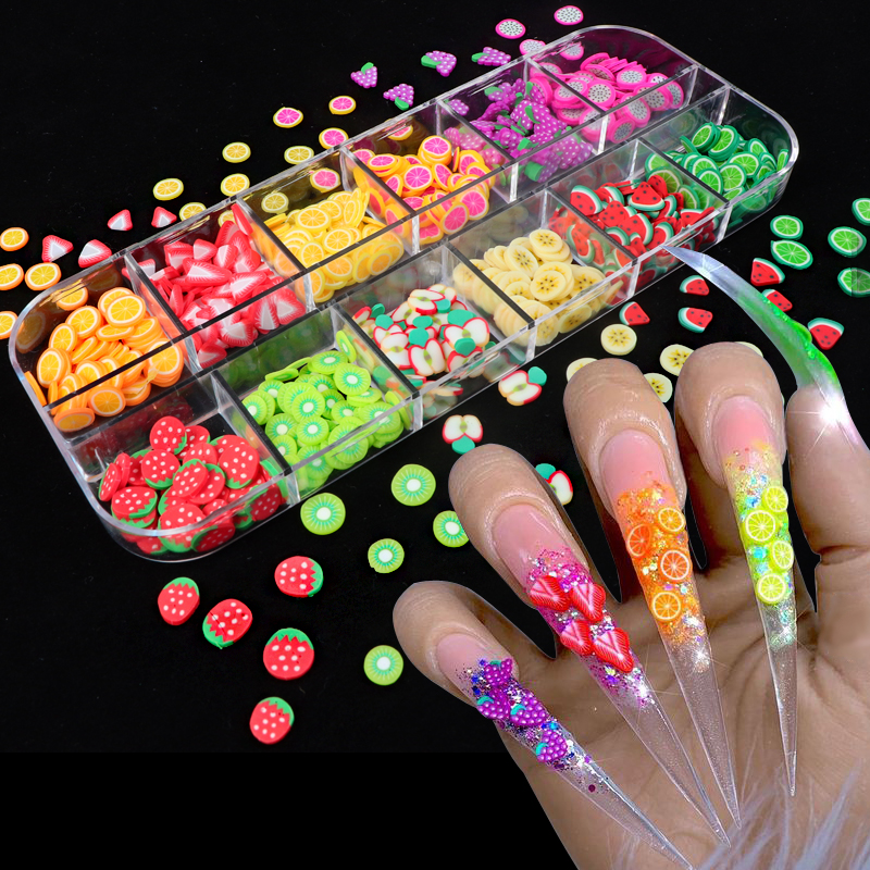 

Nail Art 3D Fruit DIY Design Tiny Slices Decoration Acrylic Beauty Polymer Clay Nail Sticker Accessory Women Nail Tips Manicure